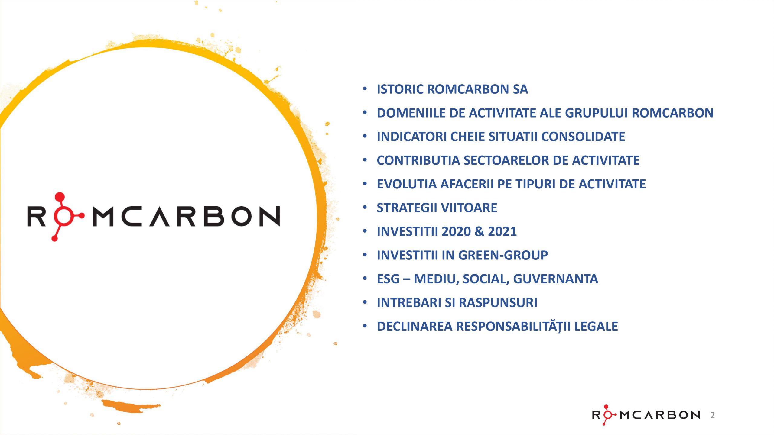 Prezentare oficiala -Teleconferință cu analiști, investitori și jurnaliști &ndash; 13 Aprilie 2021