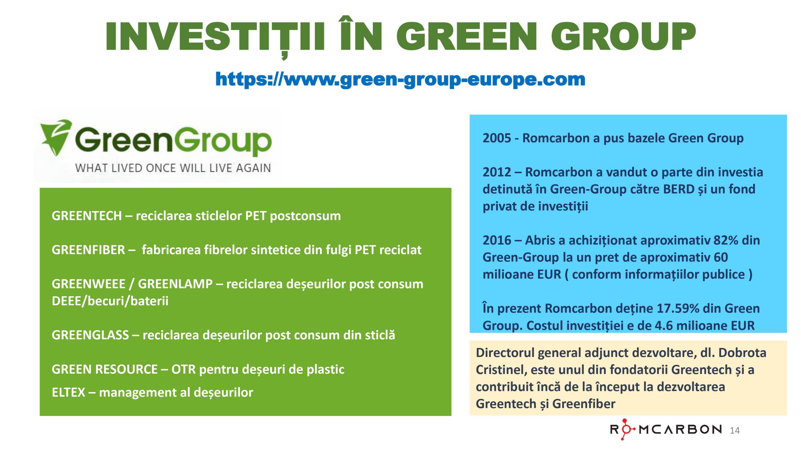 Prezentare oficiala -Teleconferință cu analiști, investitori și jurnaliști &ndash; 13 Aprilie 2021