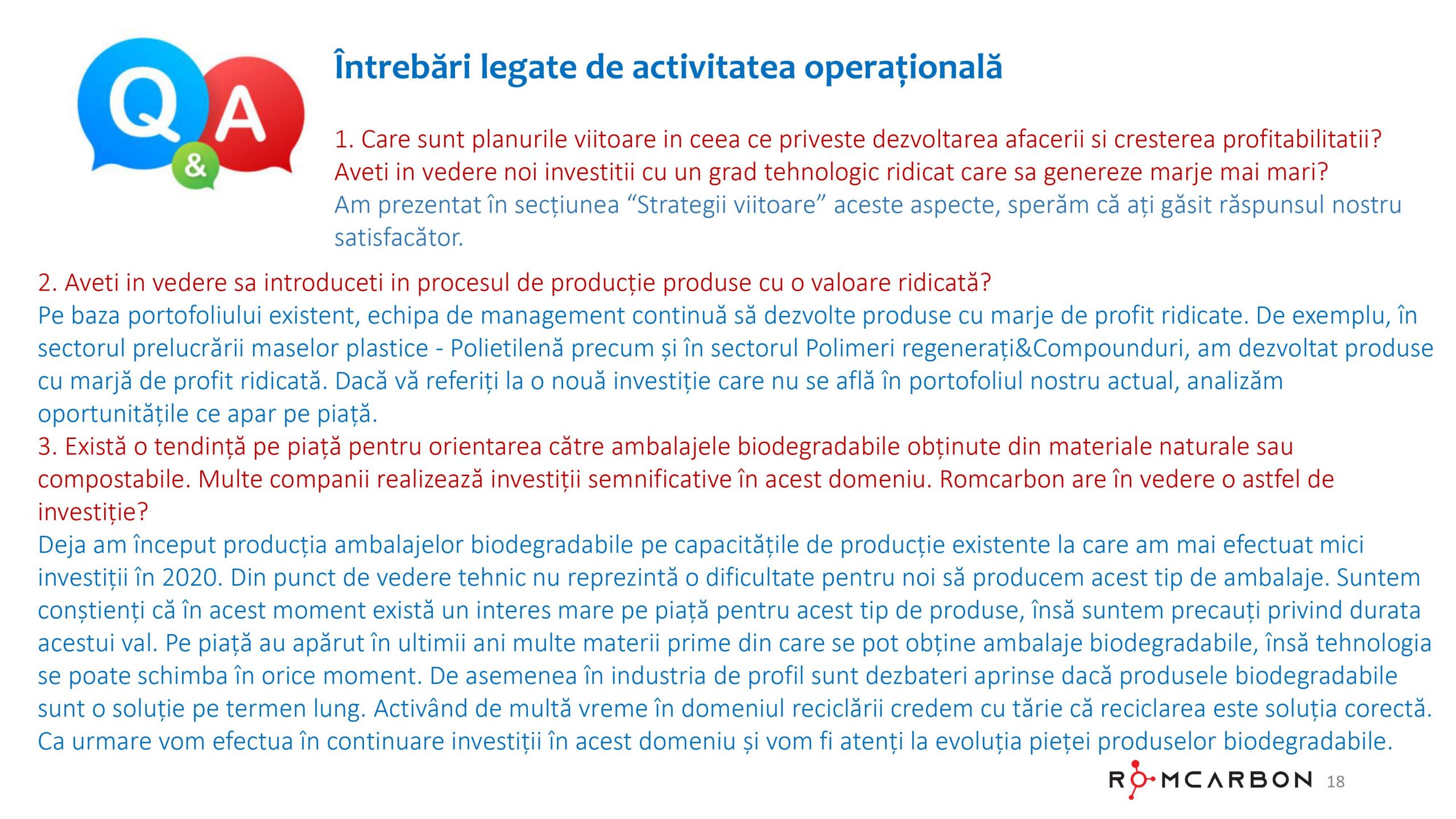 Prezentare oficiala -Teleconferință cu analiști, investitori și jurnaliști &ndash; 13 Aprilie 2021