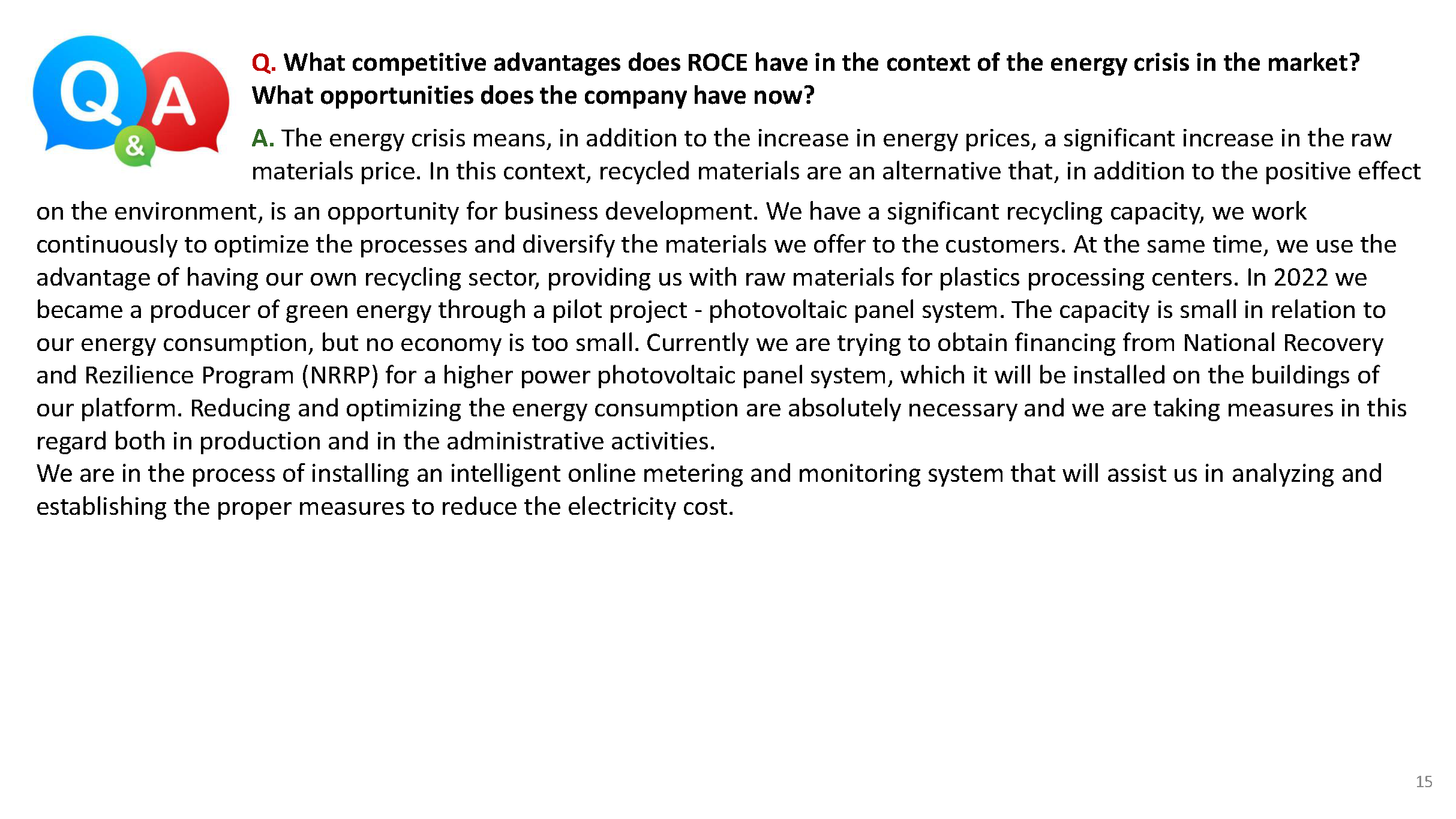 Official presentation -Teleconference with analysts, investors and journalists &ndash; 19th of May 2022