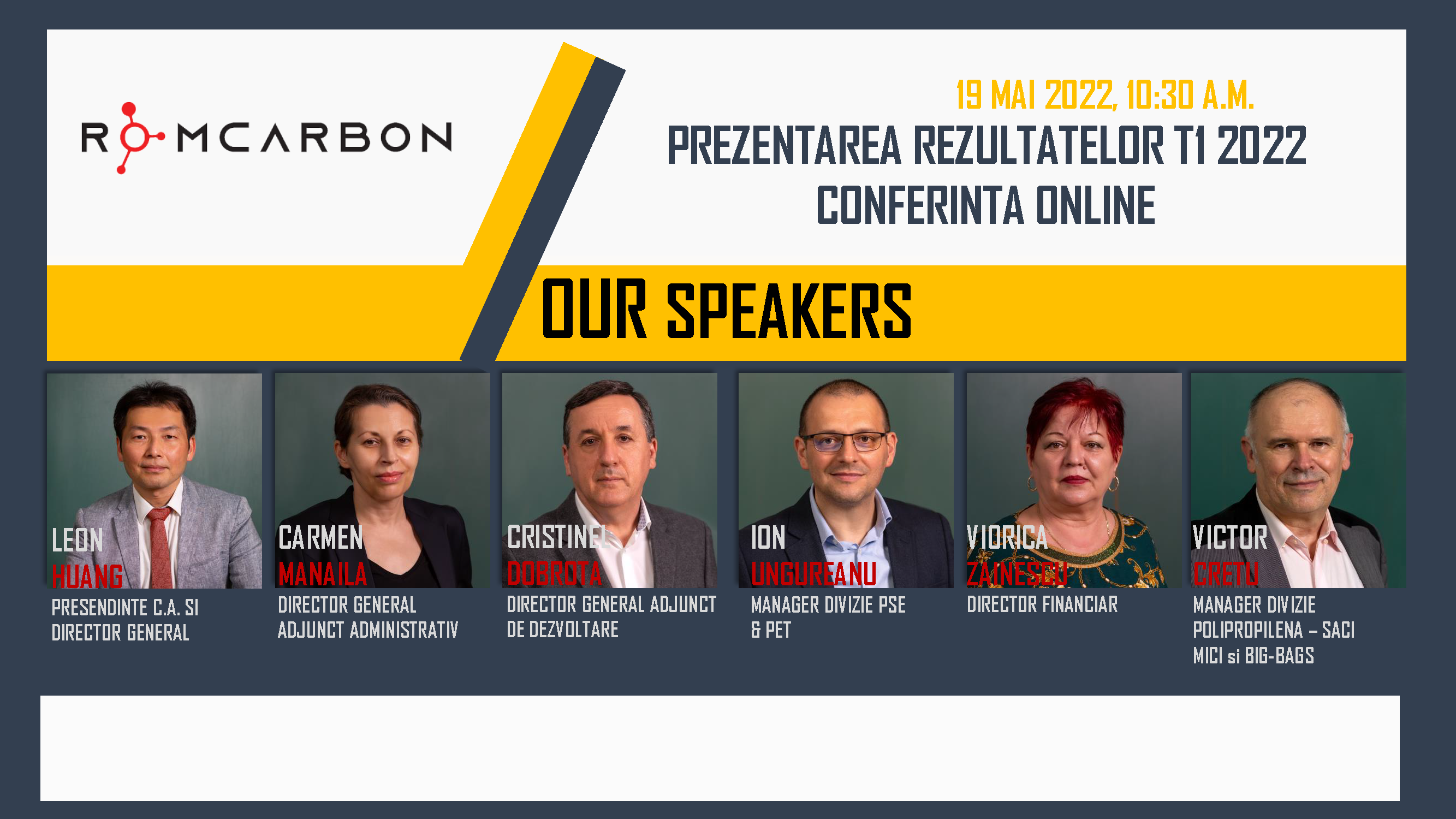 Prezentare oficiala -Teleconferință cu analiști, investitori și jurnaliști &ndash; 19 mai 2022