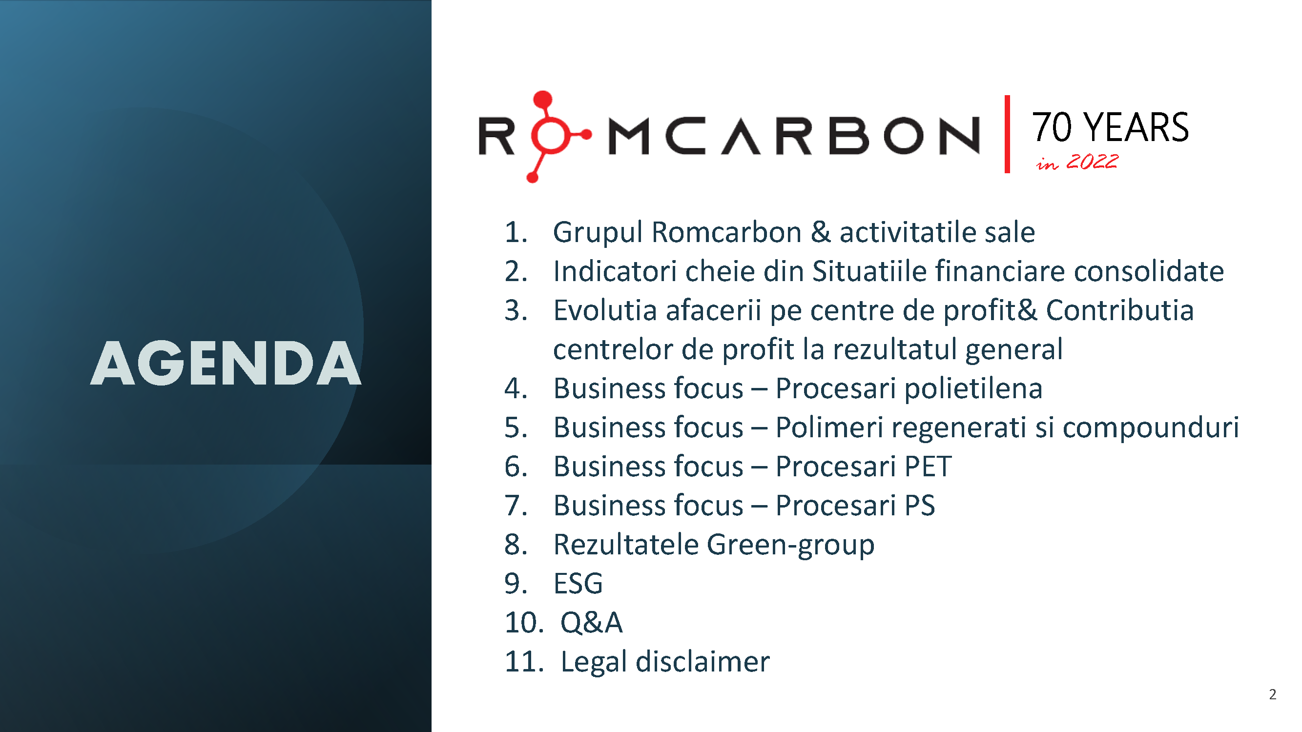 Prezentare oficiala -Teleconferință cu analiști, investitori și jurnaliști &ndash; 19 mai 2022