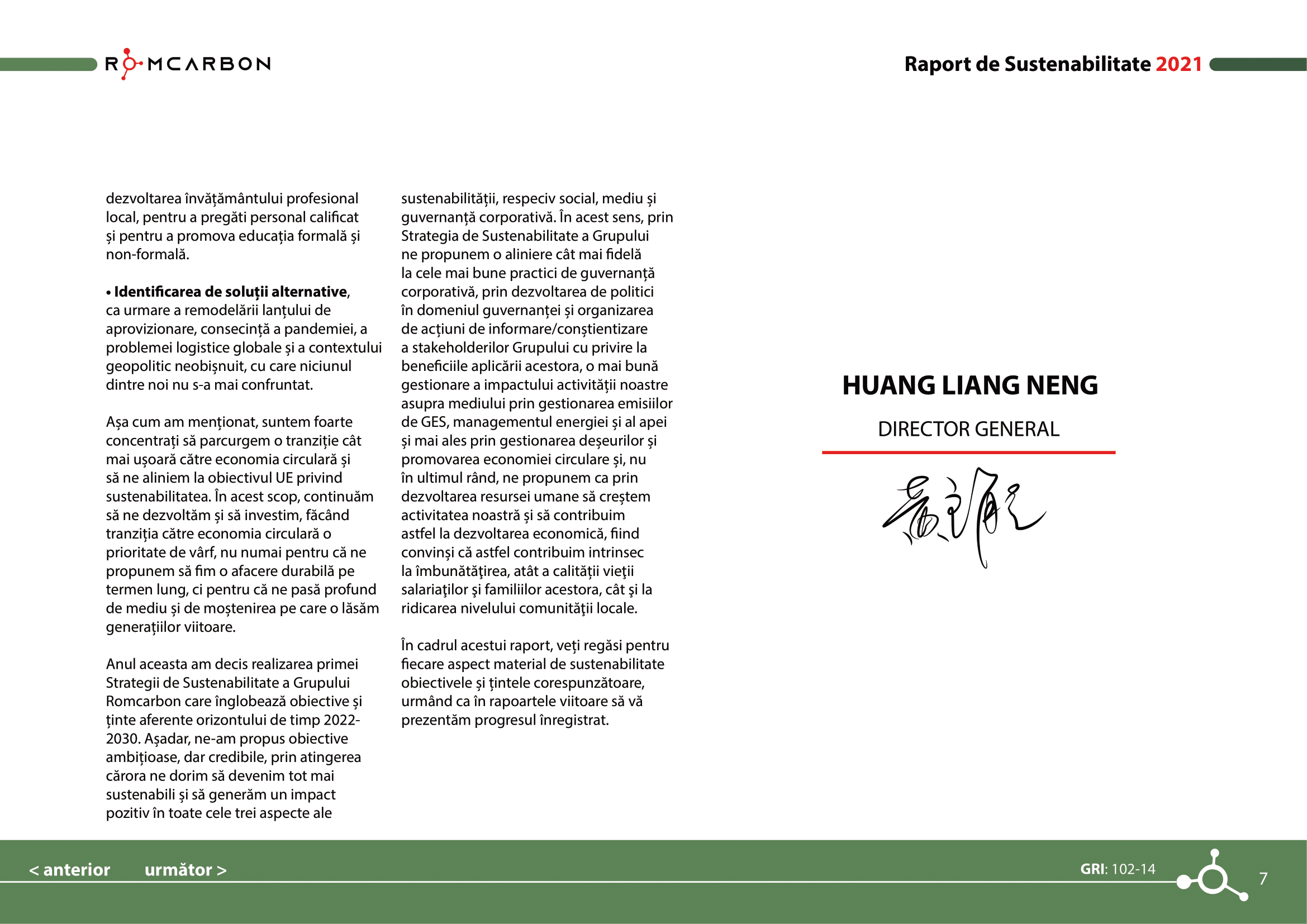 Rapoarte de sustenabilitate 2021