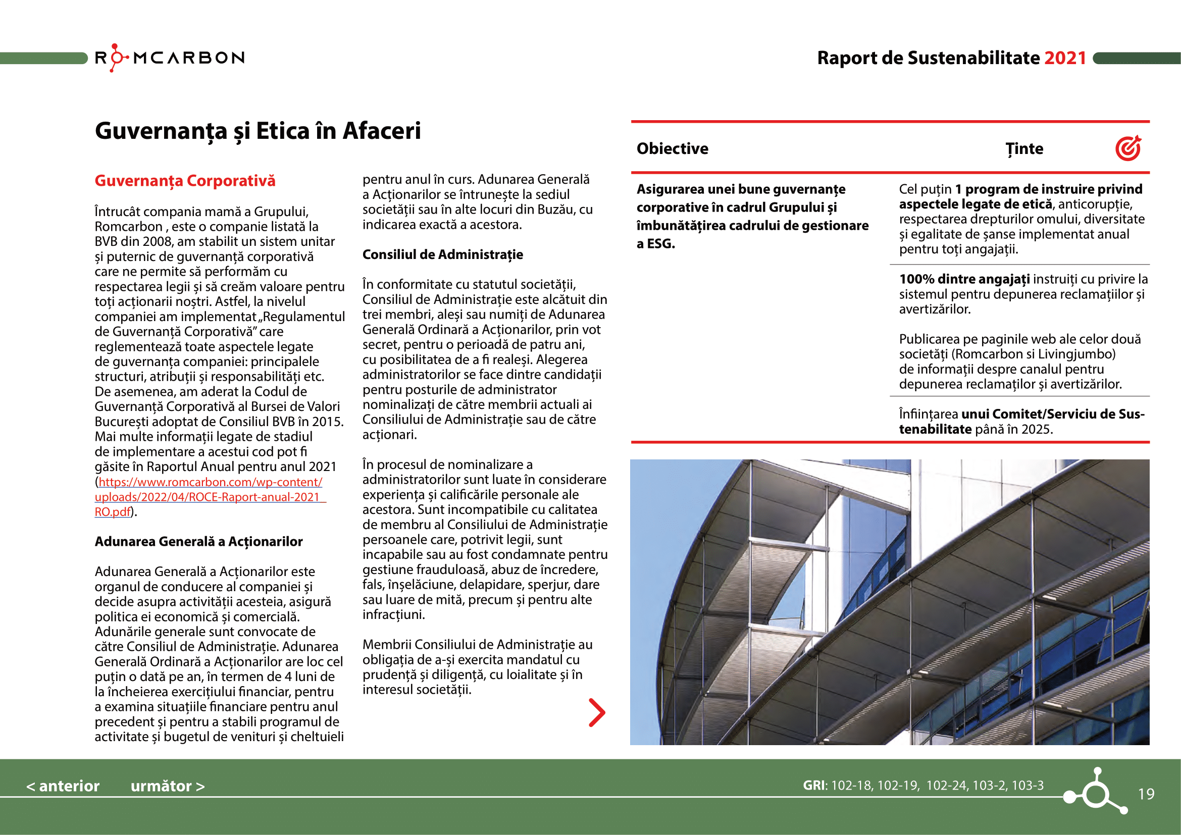 Rapoarte de sustenabilitate 2021