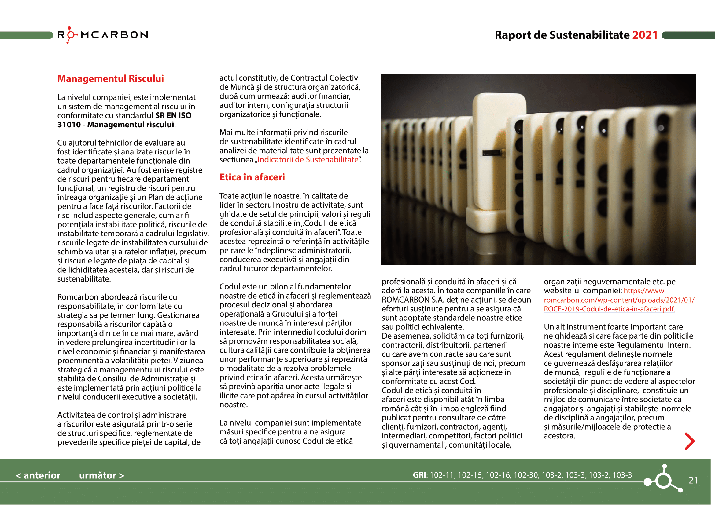 Rapoarte de sustenabilitate 2021