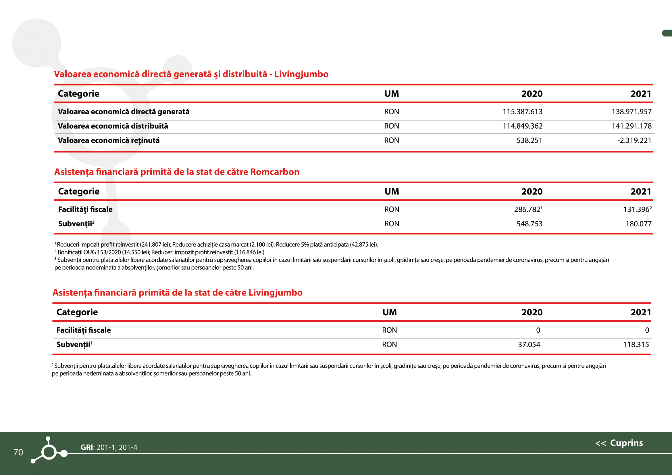 Rapoarte de sustenabilitate 2021
