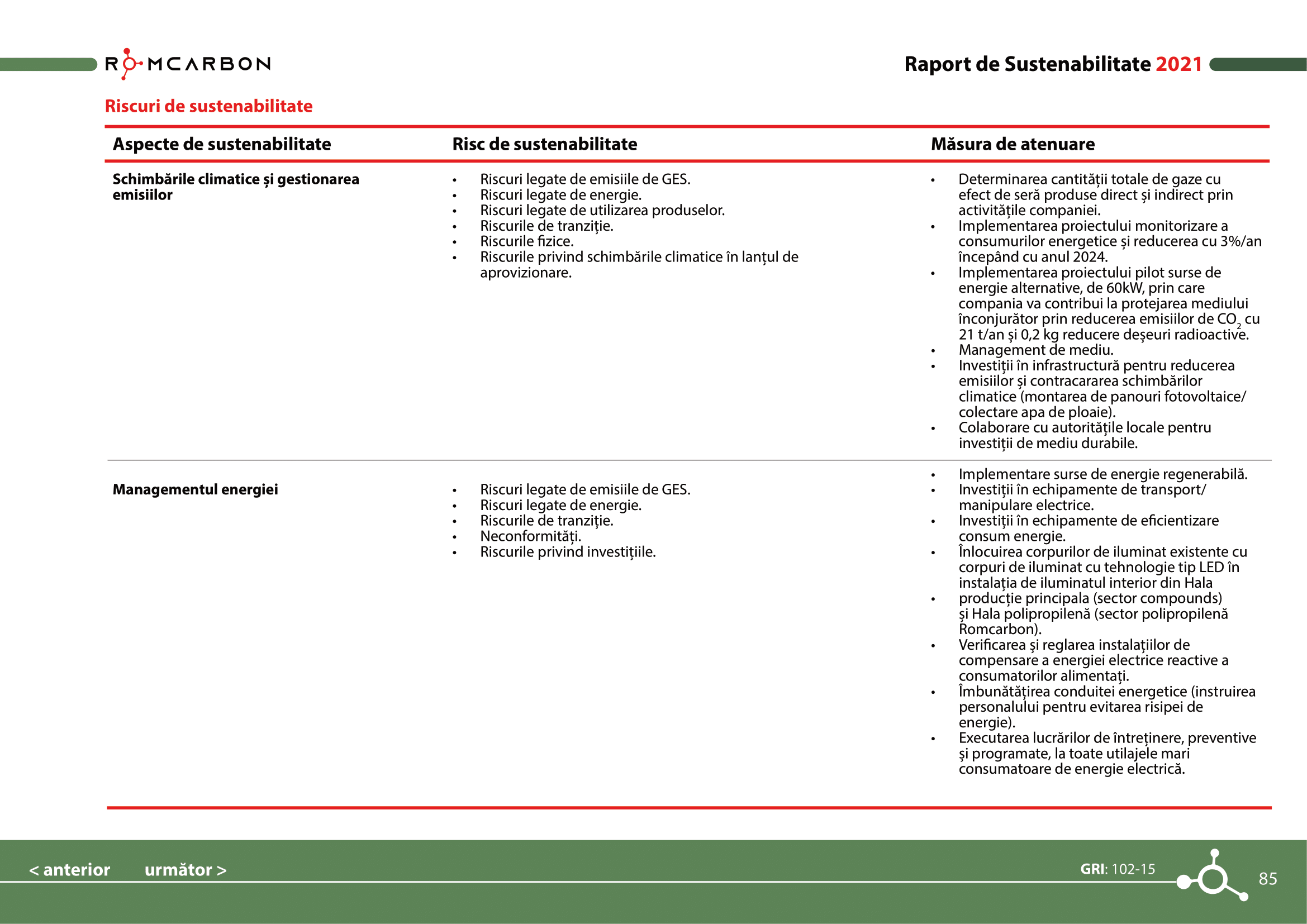 Rapoarte de sustenabilitate 2021
