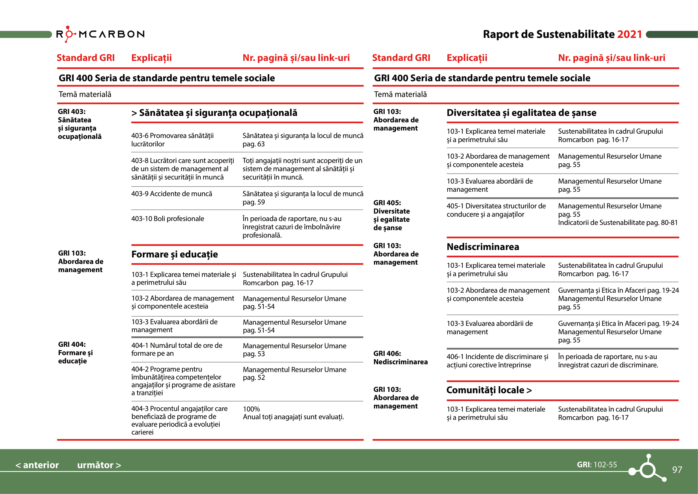 Rapoarte de sustenabilitate 2021