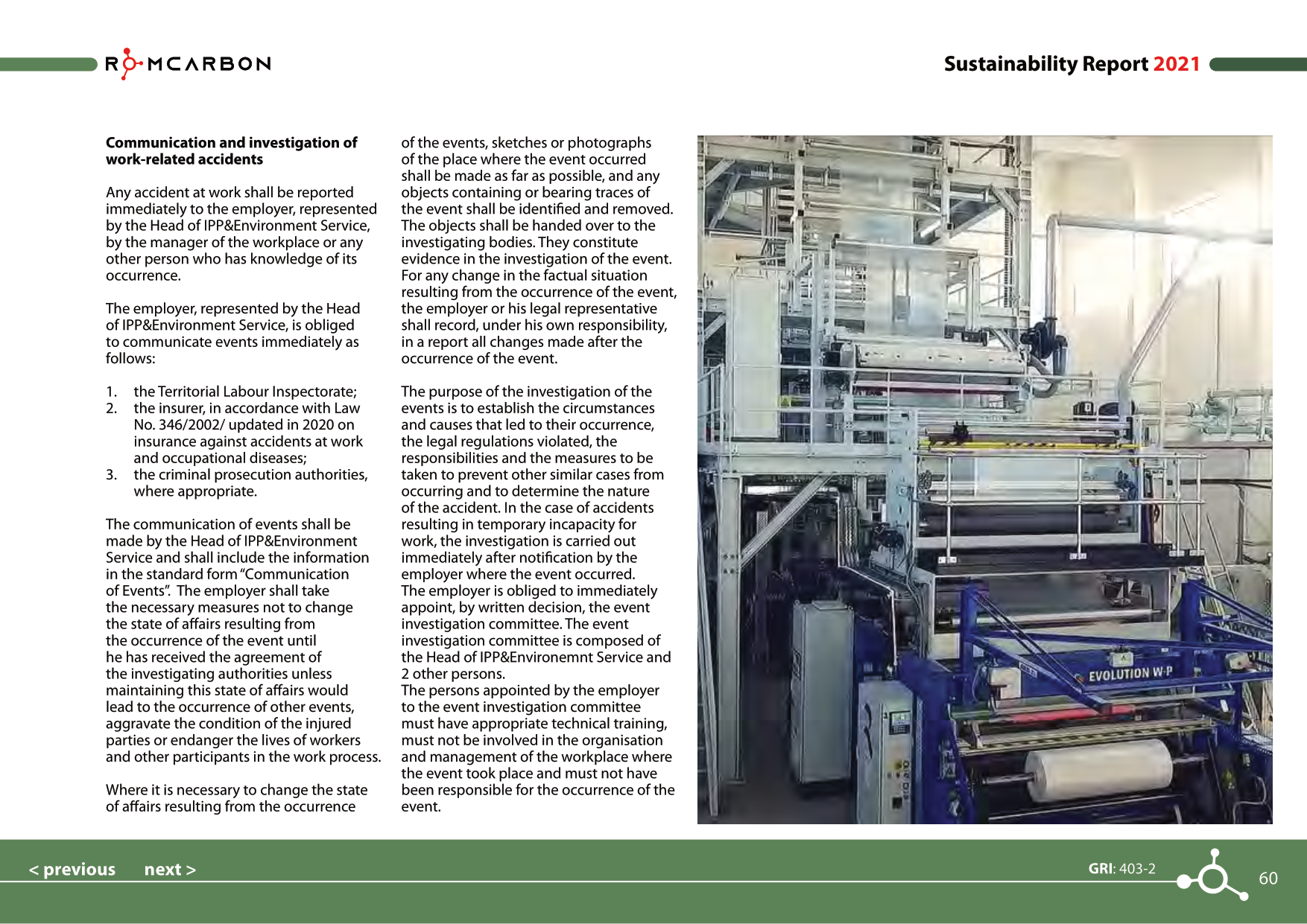 Sustainability reports 2021