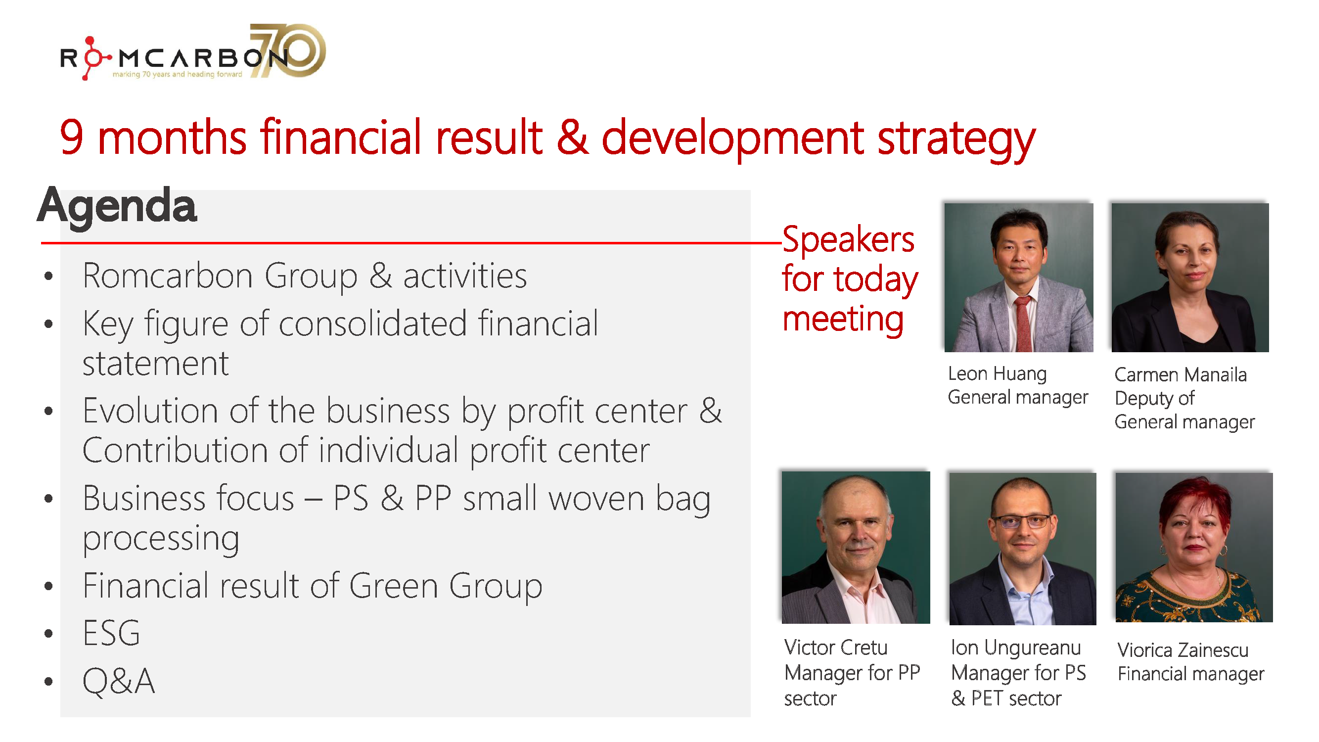 Official presentation -Teleconference with analysts, investors and journalists &ndash; 18th of November 2022