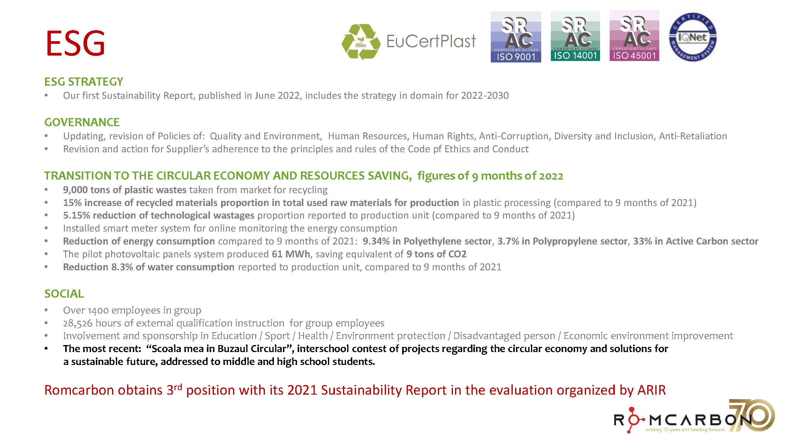 Official presentation -Teleconference with analysts, investors and journalists &ndash; 18th of November 2022