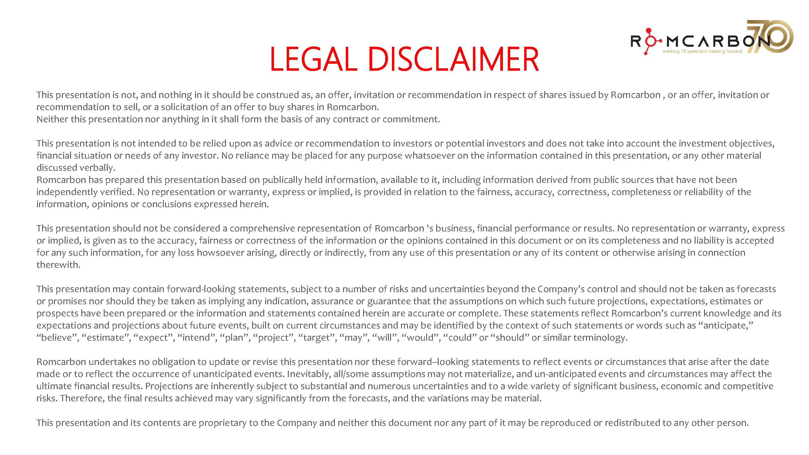 Official presentation -Teleconference with analysts, investors and journalists &ndash; 18th of November 2022