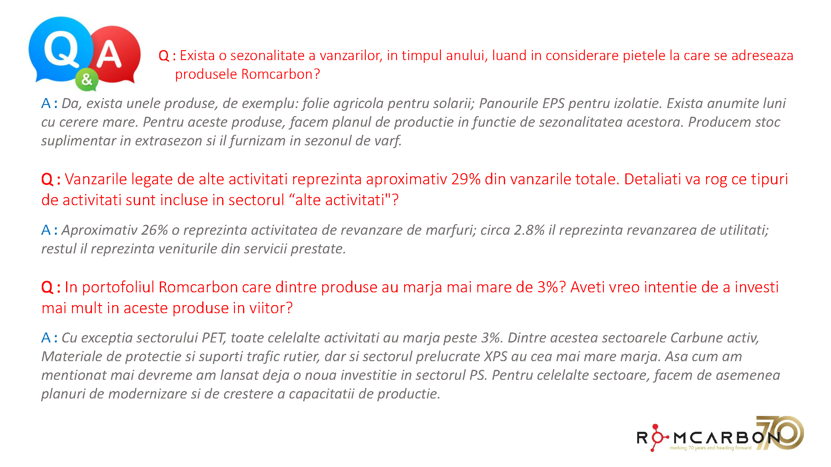 Prezentare oficiala -Teleconferință cu analiști, investitori și jurnaliști &ndash; 18 noiembrie 2022