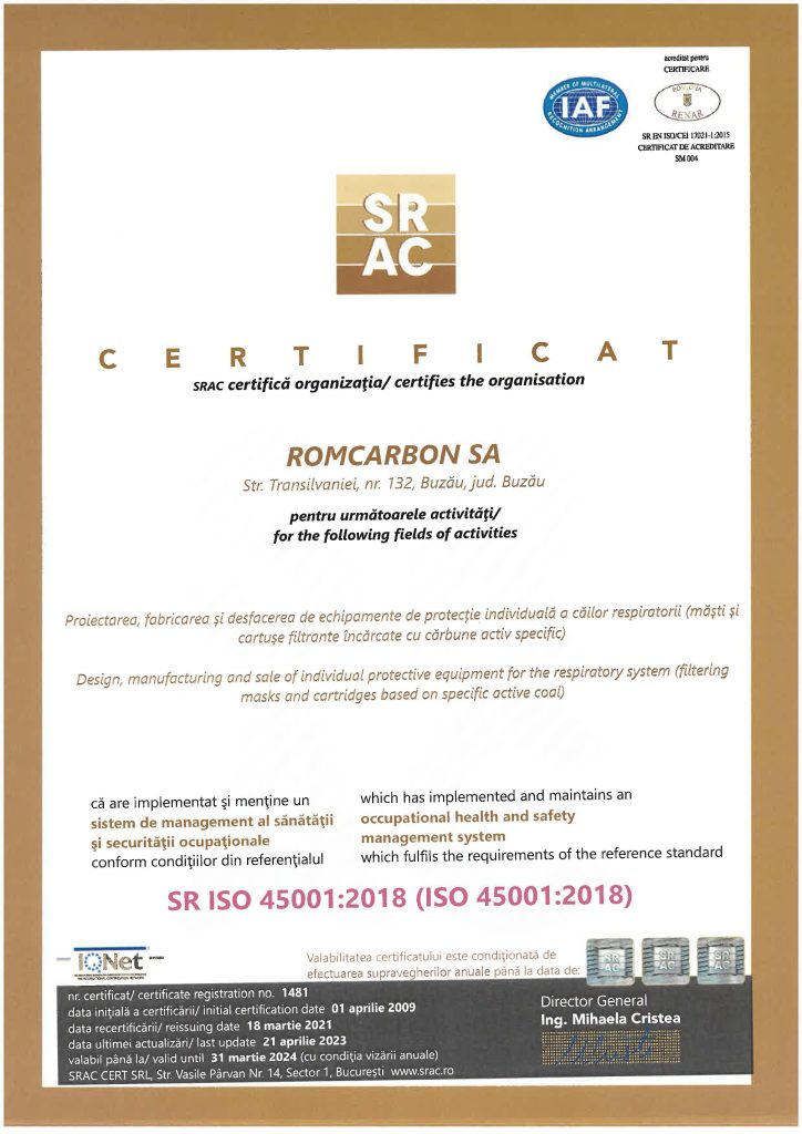 Certificat ISO45001. 2023