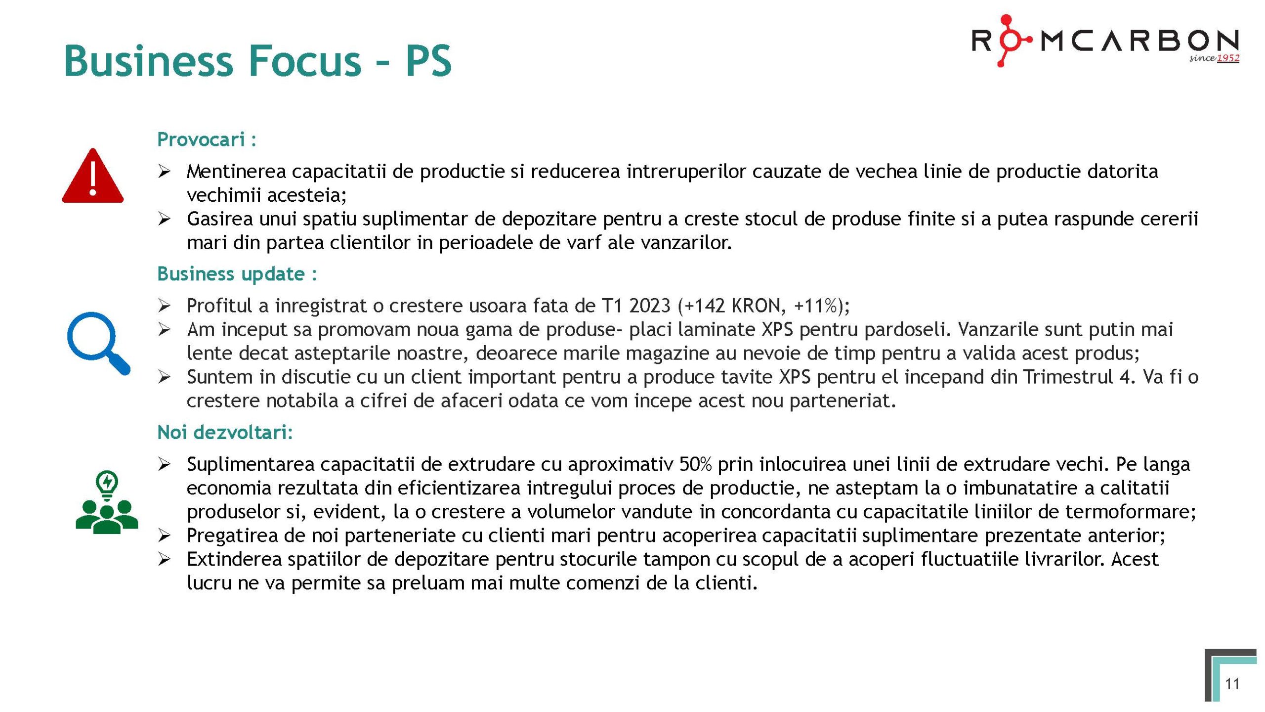 Prezentare oficiala -Teleconferință cu analiști, investitori și jurnaliști &ndash; 17 mai 2024