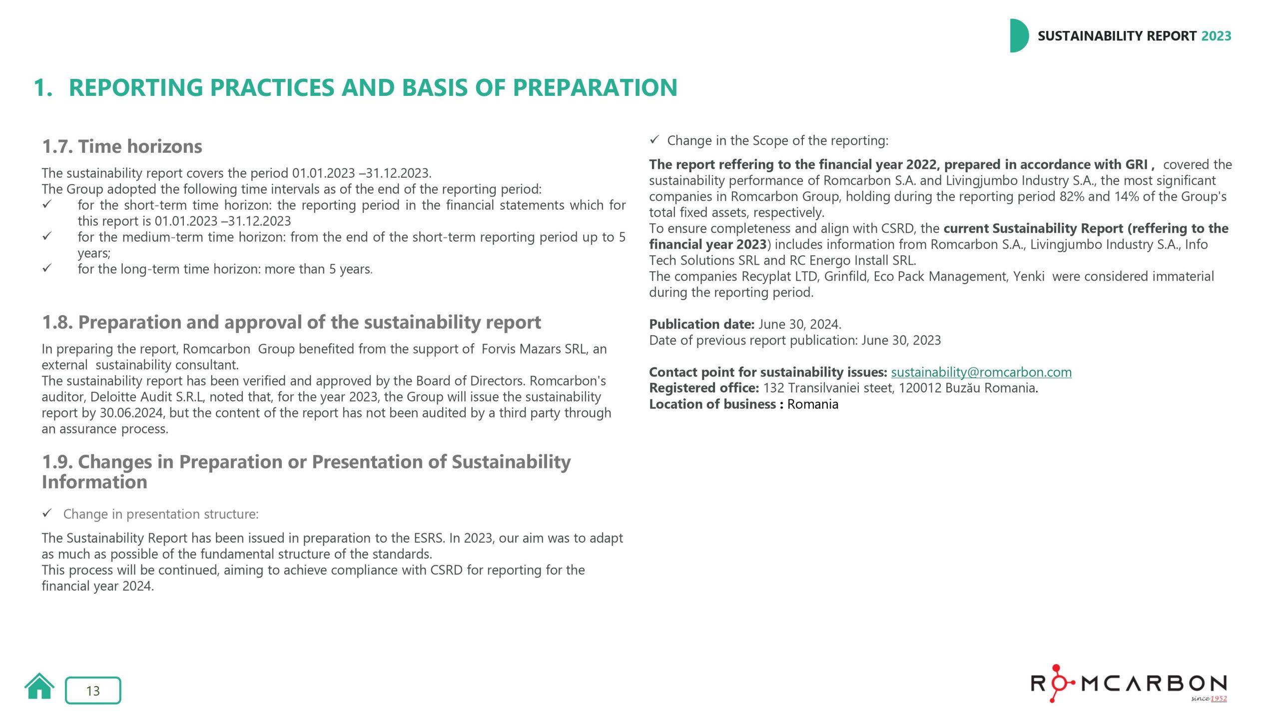 Sustainability reports 2023