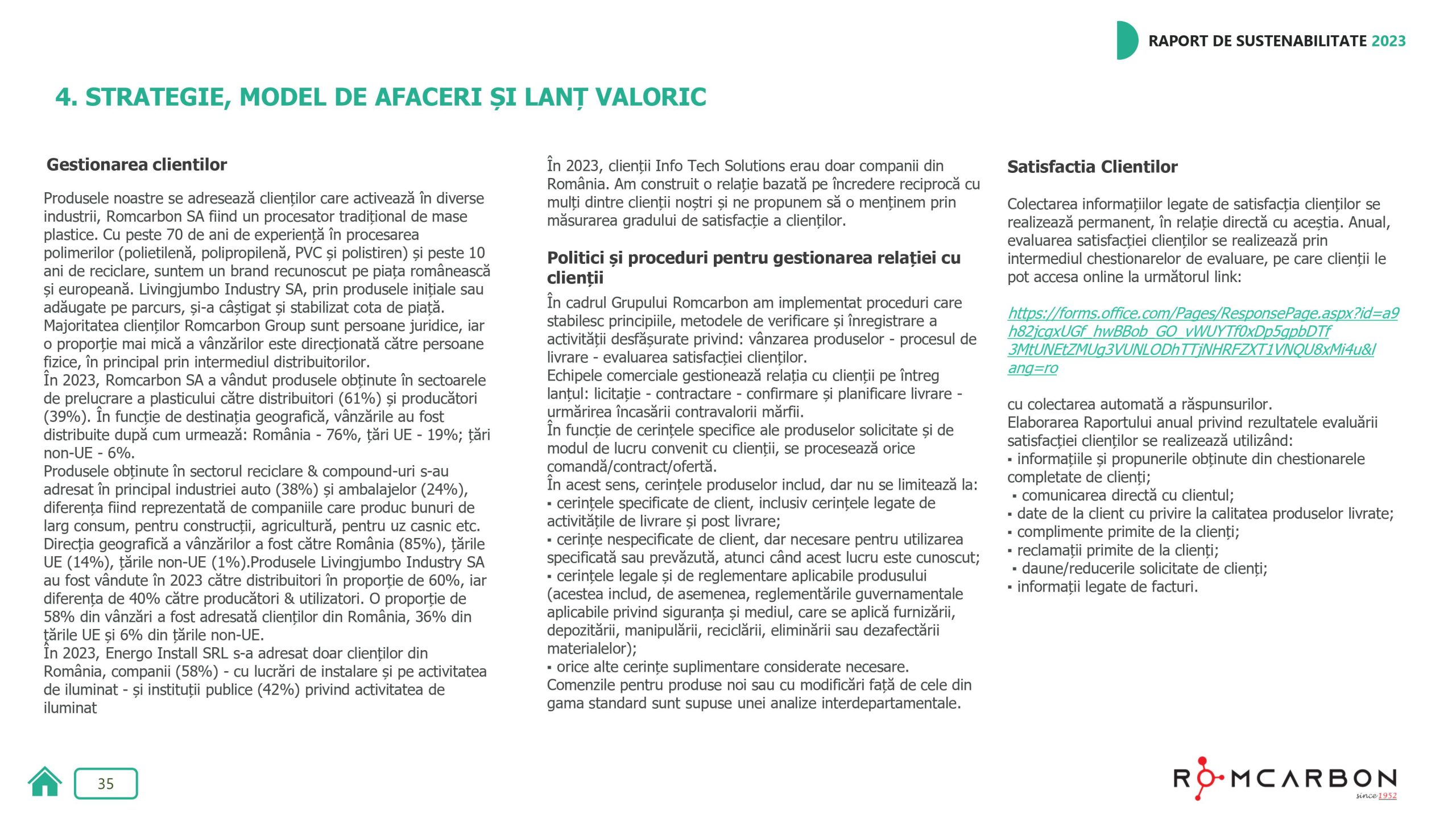 Rapoarte de sustenabilitate 2023