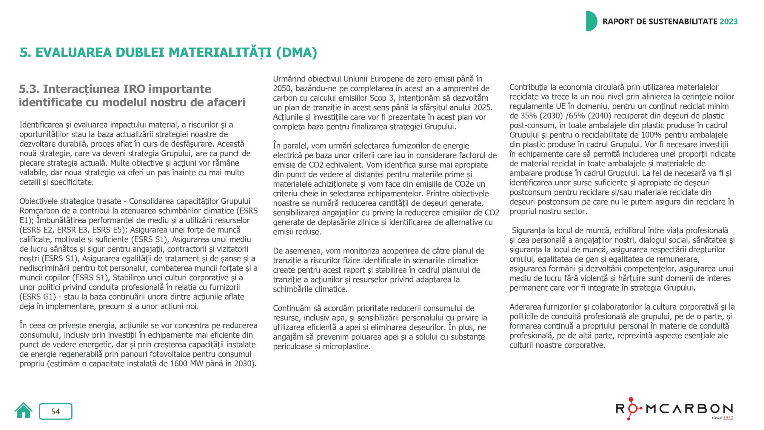 Rapoarte de sustenabilitate 2023