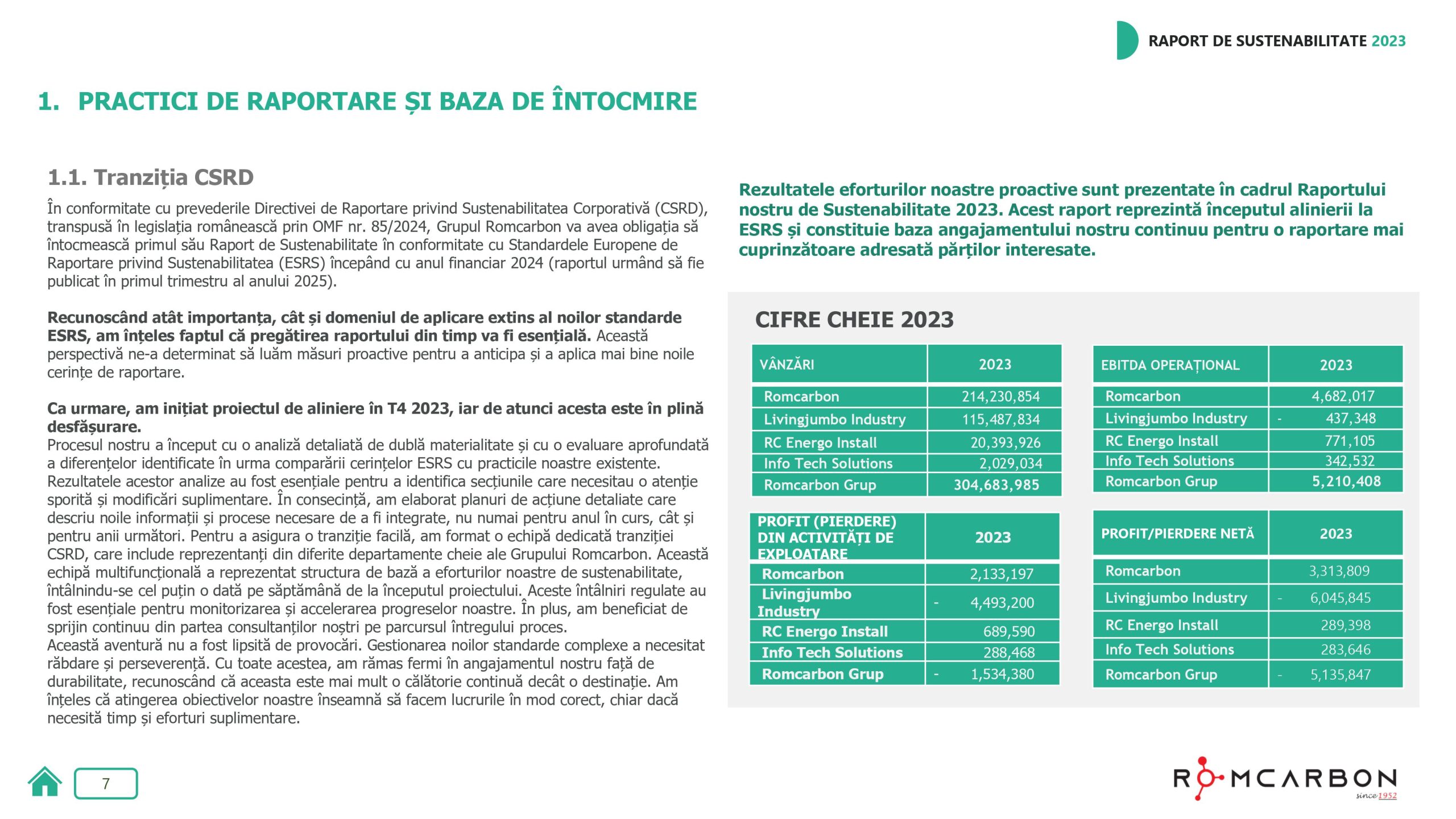 Rapoarte de sustenabilitate 2023