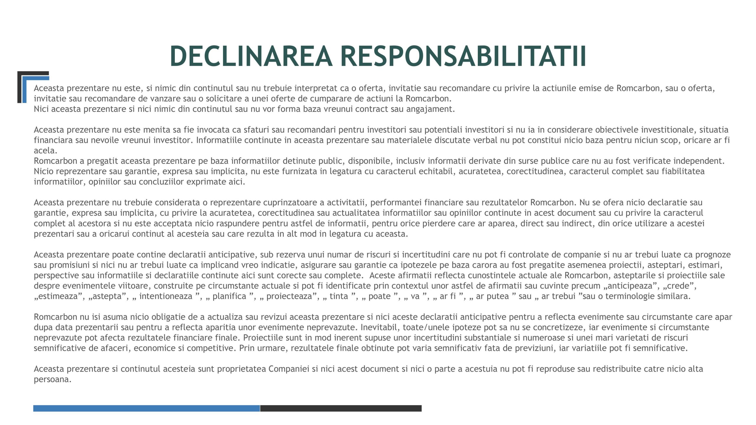 Prezentare oficiala -Teleconferință cu analiști, investitori și jurnaliști &ndash; 20 noiembrie 2024