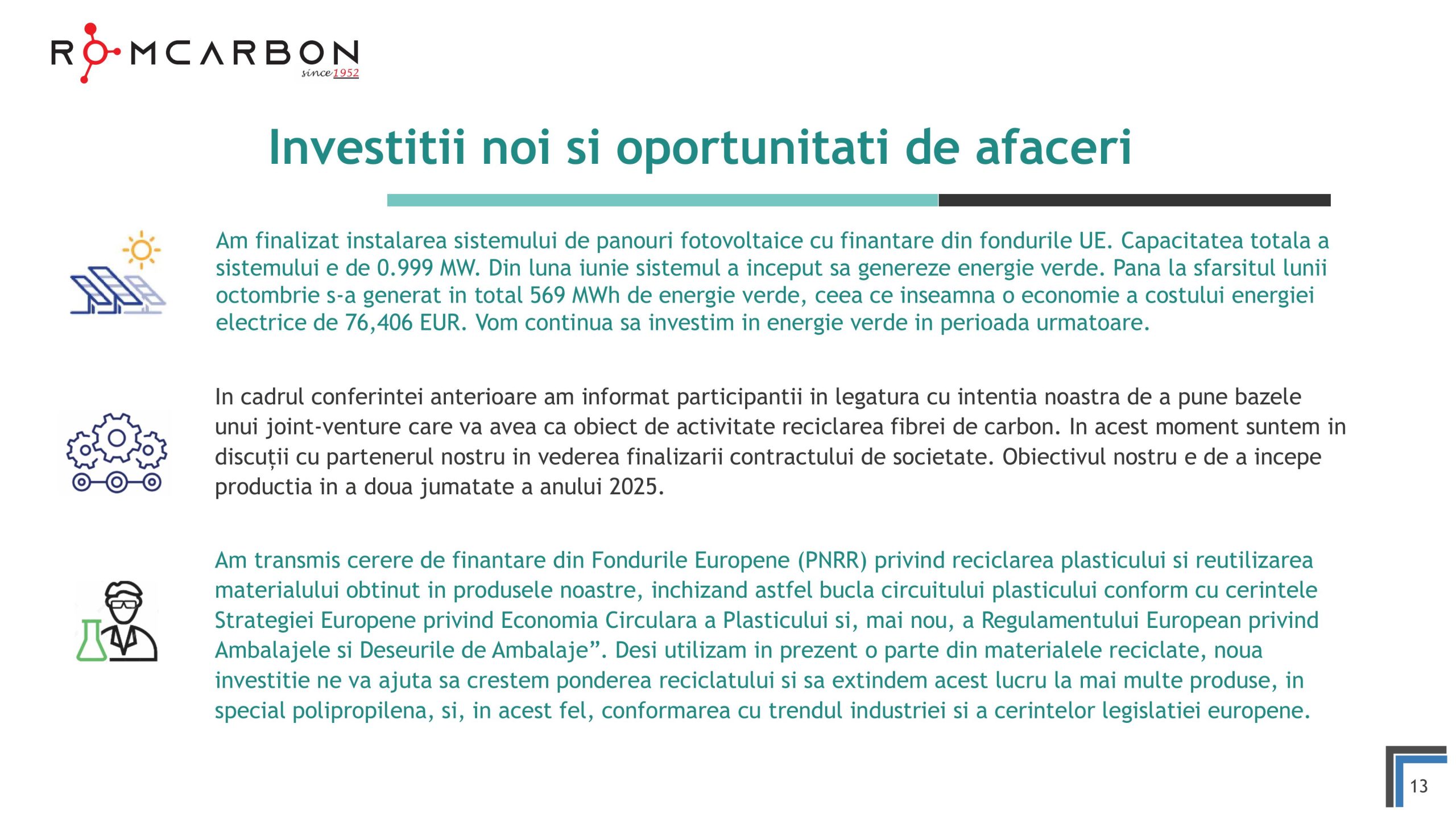 Prezentare oficiala -Teleconferință cu analiști, investitori și jurnaliști &ndash; 20 noiembrie 2024