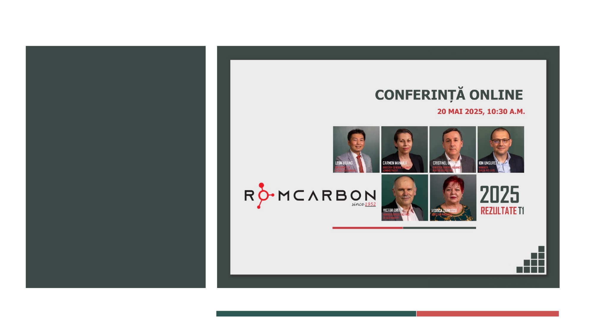 Prezentare oficiala -Teleconferință cu analiști, investitori și jurnaliști &ndash; 20 mai 2025