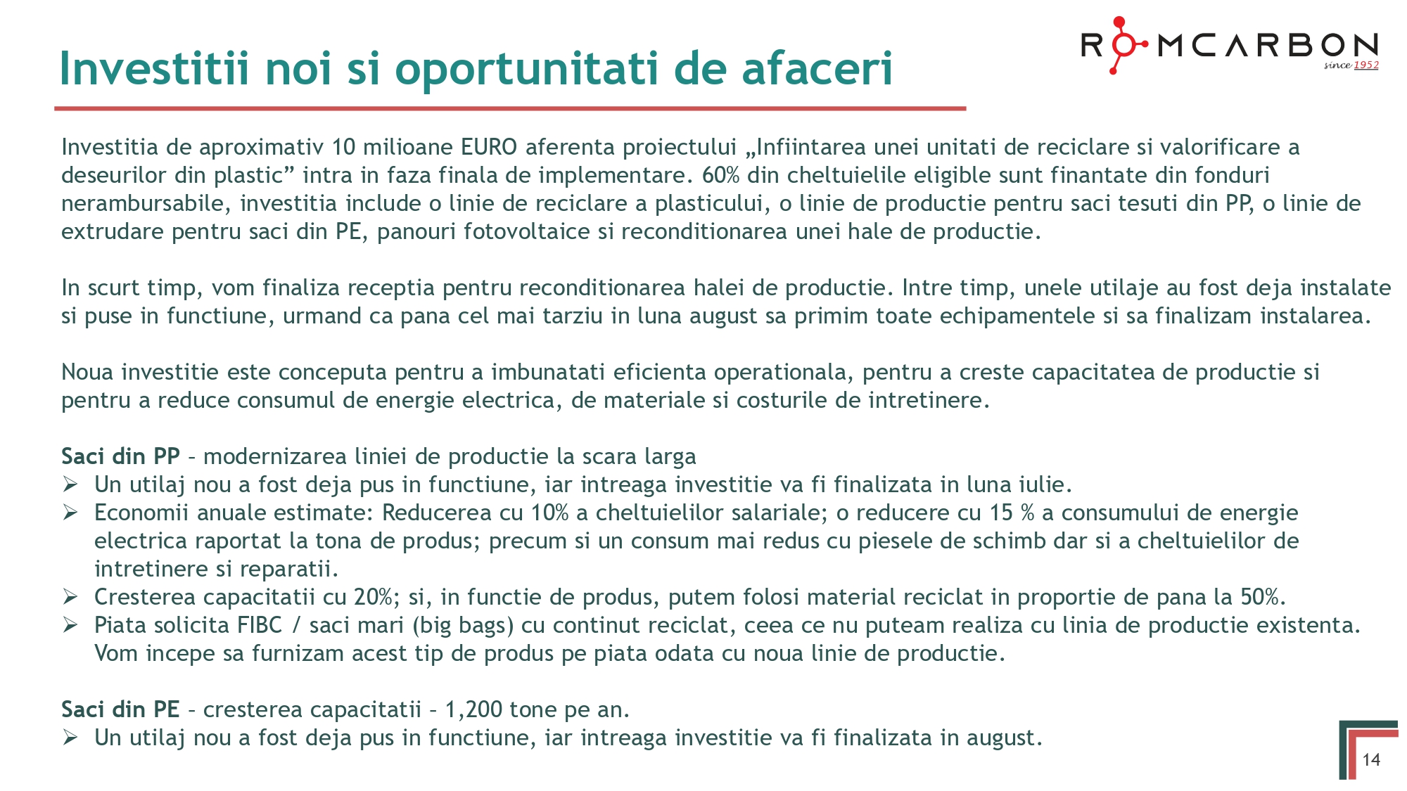 Prezentare oficiala -Teleconferință cu analiști, investitori și jurnaliști &ndash; 27 mai 2026